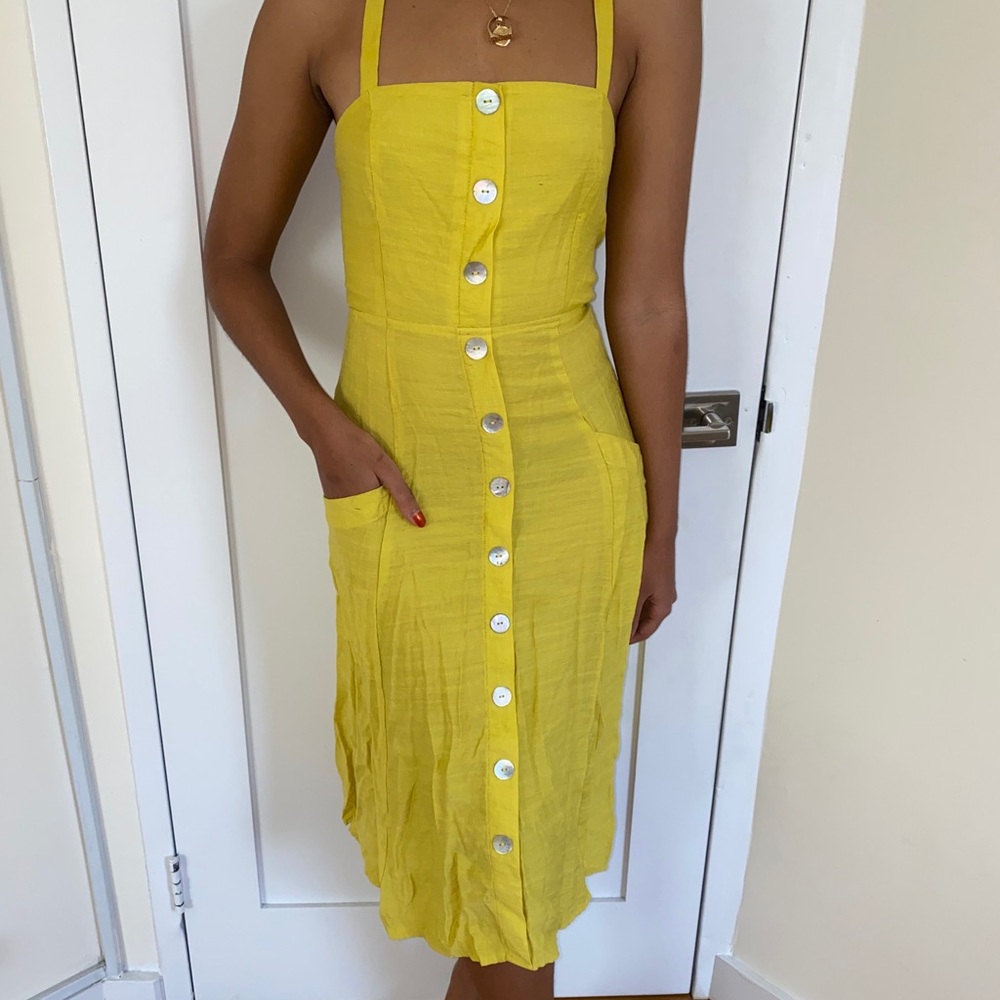Yellow tea dress